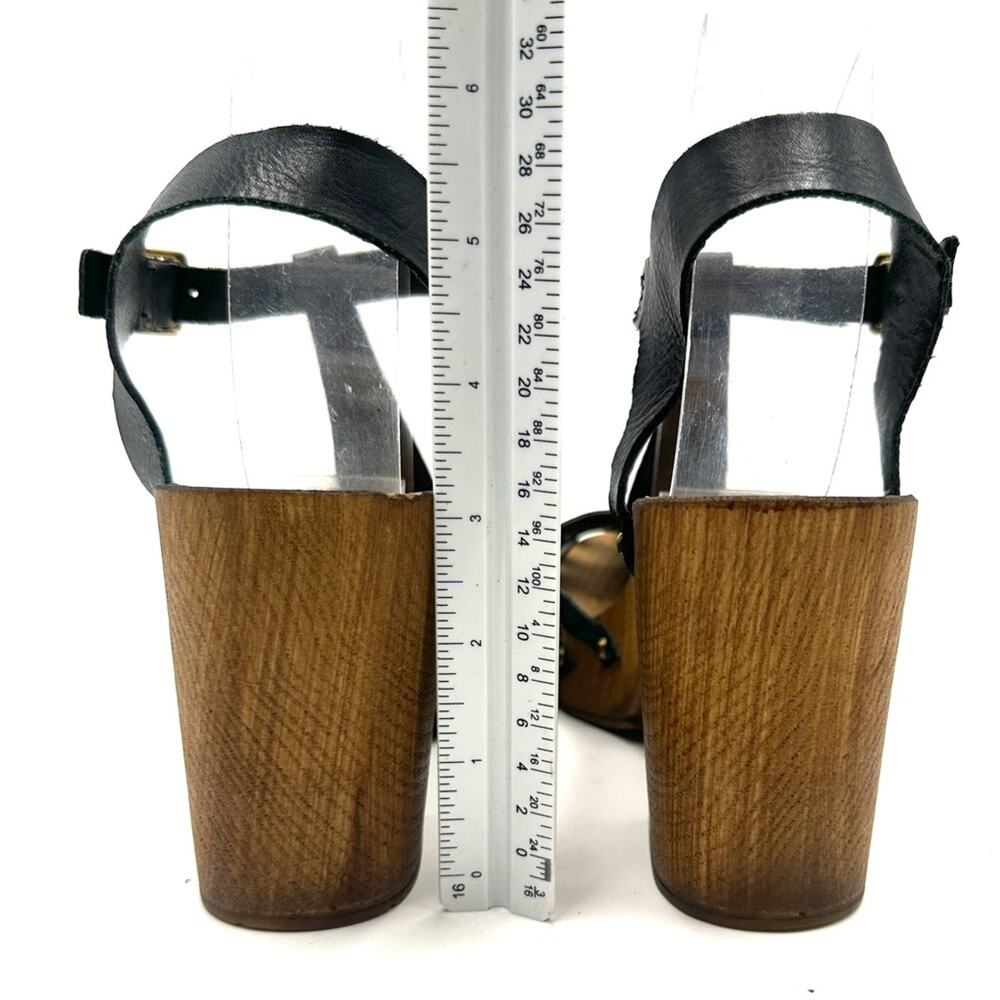 Topshop Block Heel Studded Strappy Leather Sandals Size 41 / 10.5 Made In Italy View 4
